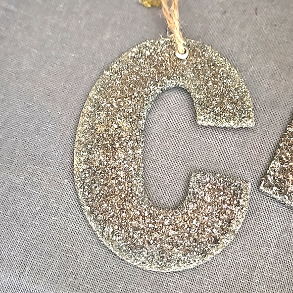 Pottery barn N H C glittery ornaments monogram Christmas initial - Picture 1 of 8